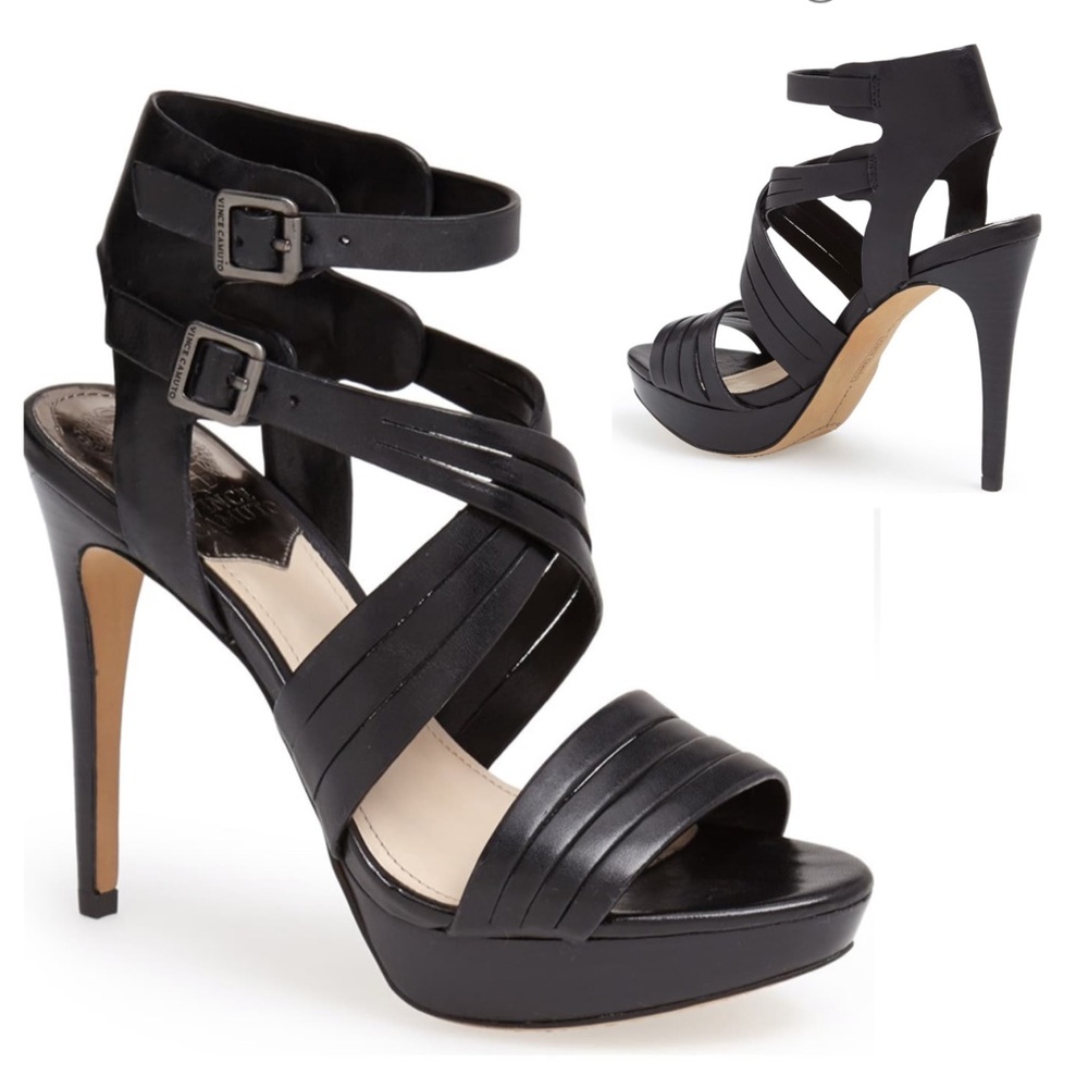 VINCE CAMUTO Jistil High Heel Sandal Strappy Black